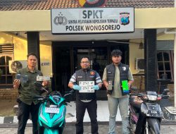 Residivis 7 Kali Divonis Tersandung Lagi, Erik Setiawan Di Amankan  Polsek  Wongsorejo Usai Curi Vario & HP di SPBU Wongsorejo